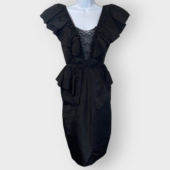 VTG | Steppin Out Womens Formal Dress | 9 | Black | Lace | 80s Cocktail Gothic - Picture 1 of 16